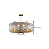 Luxury Gold Crystal Drum Pendant Chandelier Image - 14