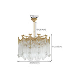 Luxury Gold Crystal Fringe Transparent Glass Chandelier  #size