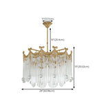 Luxury Gold Crystal Fringe Transparent Glass Chandelier  Image - 13