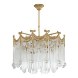 Luxury Gold Crystal Fringe Transparent Glass Chandelier  Image - 7