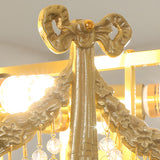 Luxury Gold Crystal Fringe Transparent Glass Chandelier  Image - 9