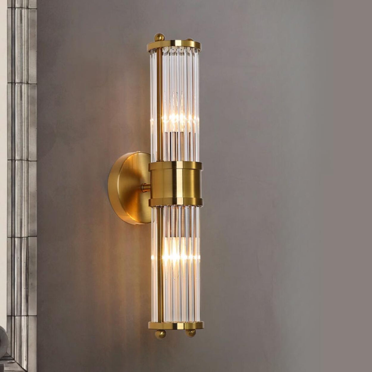 Luxury Gold Crystal Up Down Wall Sconce Image - 1