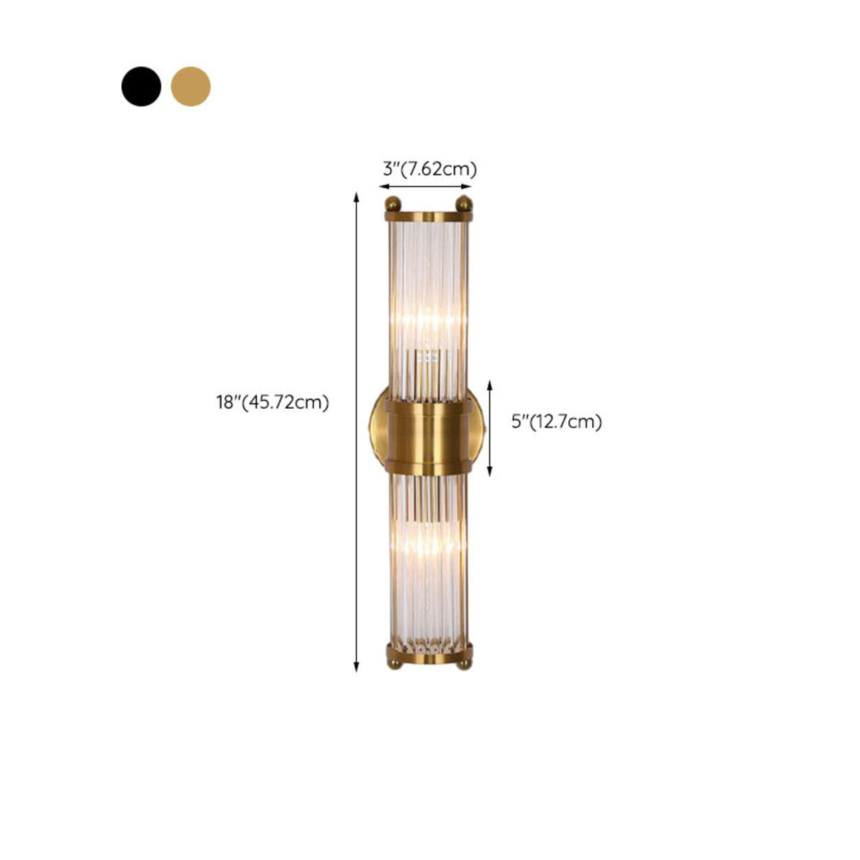 Luxury Gold Crystal Up Down Wall Sconce 