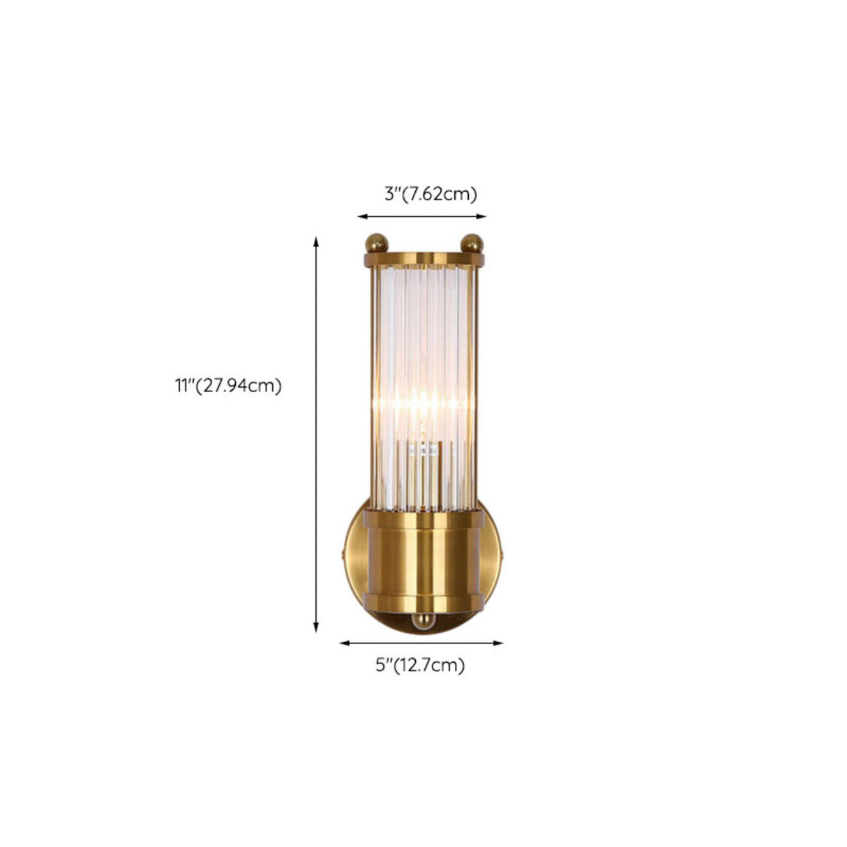 Luxury Gold Crystal Up Down Wall Sconce Image - 11