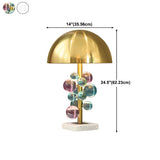 Luxury Gold Dome Art Glass Decoration Metal Table Lamp Image - 17