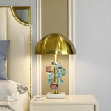 Luxury Gold Dome Art Glass Decoration Metal Table Lamp Image - 3