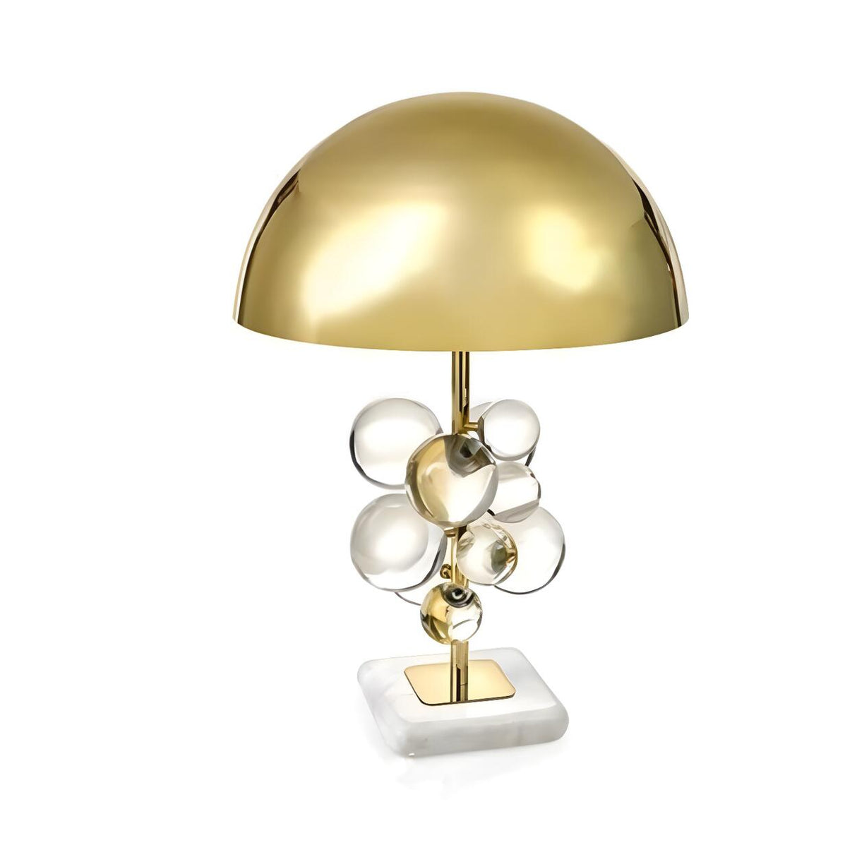 Luxury Gold Dome Art Glass Decoration Metal Table Lamp Image - 5