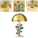 Luxury Gold Dome Art Glass Decoration Metal Table Lamp Image - 7