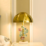 Luxury Gold Dome Art Glass Decoration Metal Table Lamp Image - 9