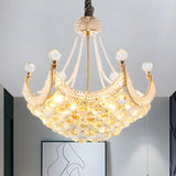 Luxury Gold Dome Crystal Balls Glass Beads Chandelier Image - 2