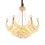 Luxury Gold Dome Crystal Balls Glass Beads Chandelier Image - 3