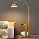 Luxury Gold Dome Modern Arced Side Table Floor Light Image - 2