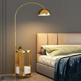 Luxury Gold Dome Modern Arced Side Table Floor Light Image - 3