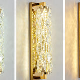 Luxury Gold Geometric Crystal Wall Light Fixture Image - 10