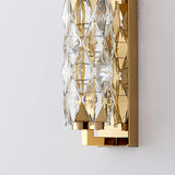 Luxury Gold Geometric Crystal Wall Light Fixture Image - 13