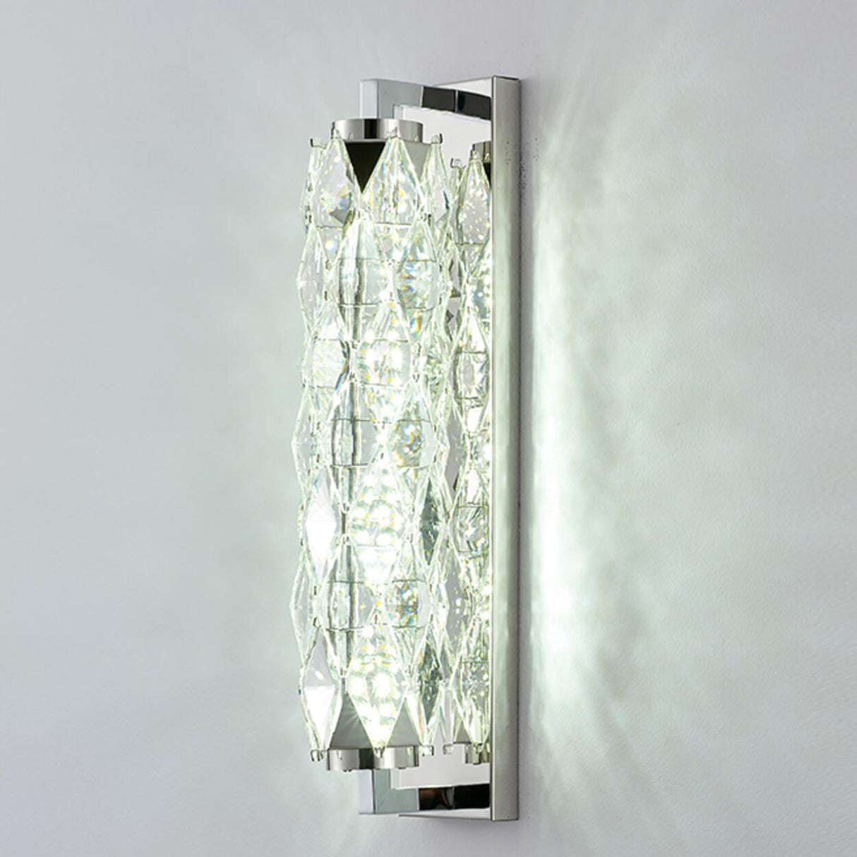 Luxury Gold Geometric Crystal Wall Light Fixture Image - 14