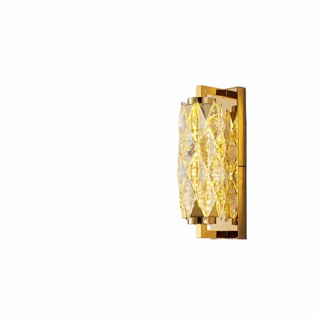 Luxury Gold Geometric Crystal Wall Light Fixture Image - 2