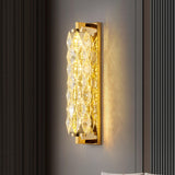 Luxury Gold Geometric Crystal Wall Light Fixture Image - 4