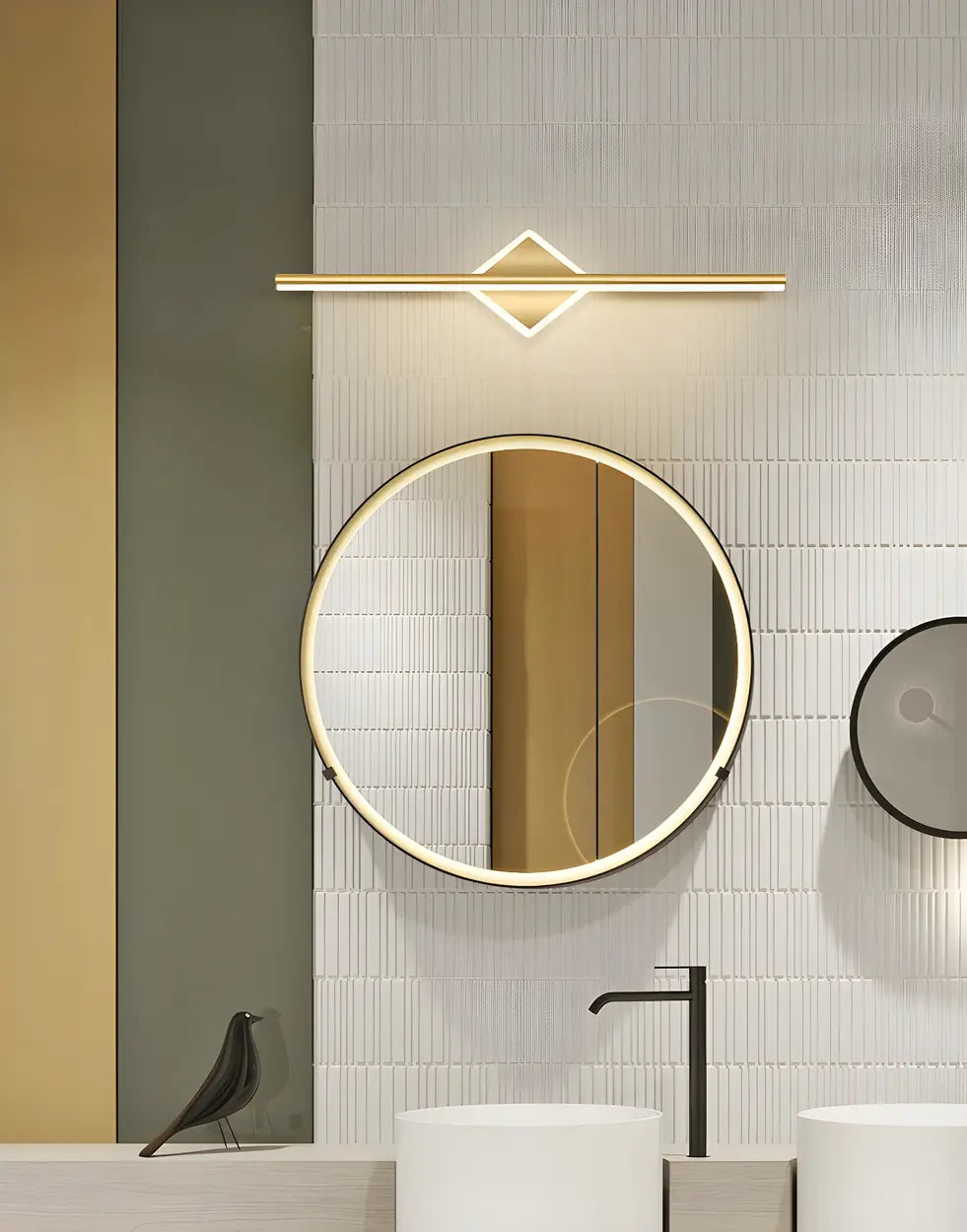 Luxury Gold Geometric Decor Linear Metal Vanity Light Image - 26