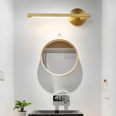 Luxury Gold Linear Bathroom LED Brass Vanity Light Image - 1