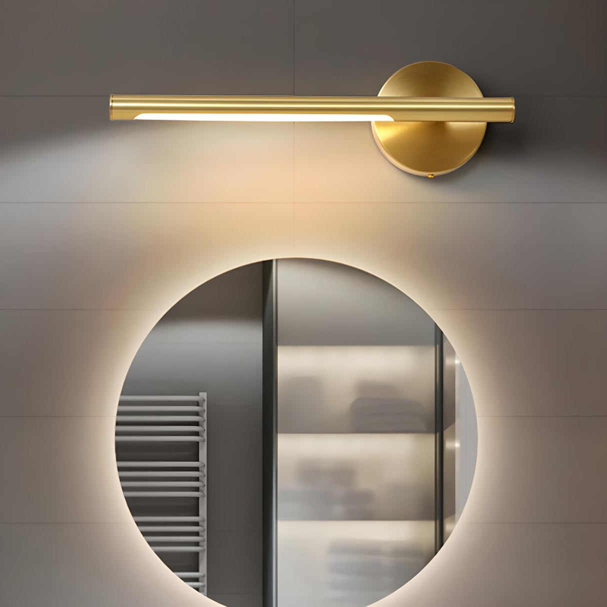 Luxury Gold Linear Bathroom LED Brass Vanity Light Image - 2