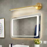 Luxury Gold Linear Bathroom LED Brass Vanity Light Image - 8