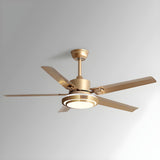 Luxury Gold Modern Metal Ceiling Fan with LED Light Image - 6