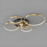 Luxury Gold Multi-Ring Metal Ceiling Fan with Lights Image - 7