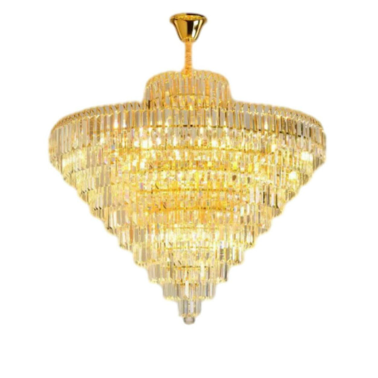 Luxury Gold Pyramid Tiered Crystal Chandelier Image - 2