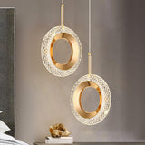 Luxury Gold Ring Acrylic Bedroom Pendant Light Set Image - 1