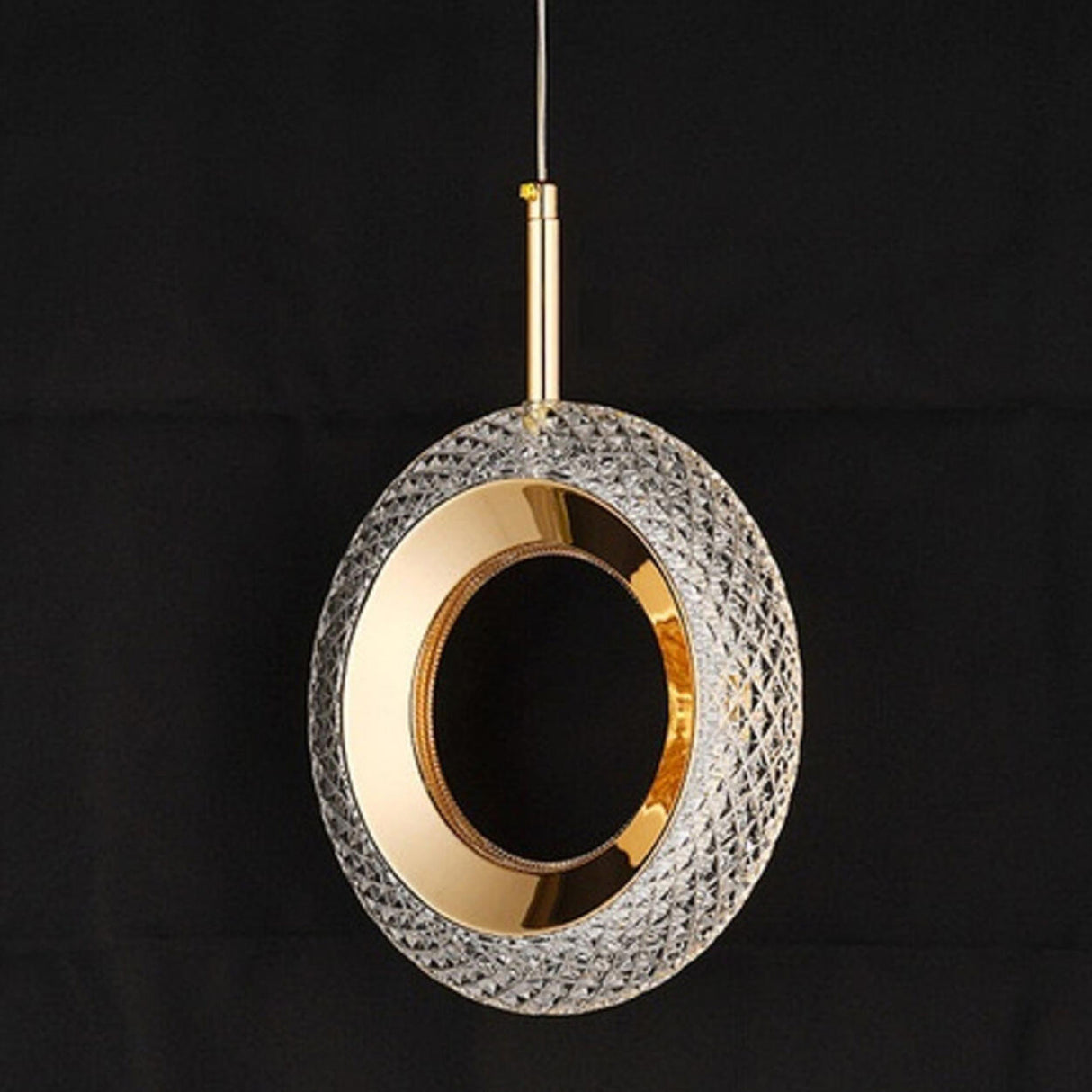 Luxury Gold Ring Acrylic Bedroom Pendant Light Set Image - 14