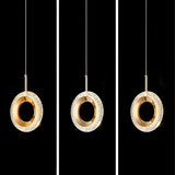 Luxury Gold Ring Acrylic Bedroom Pendant Light Set Image - 15