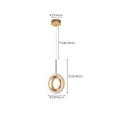 Luxury Gold Ring Acrylic Bedroom Pendant Light Set #size