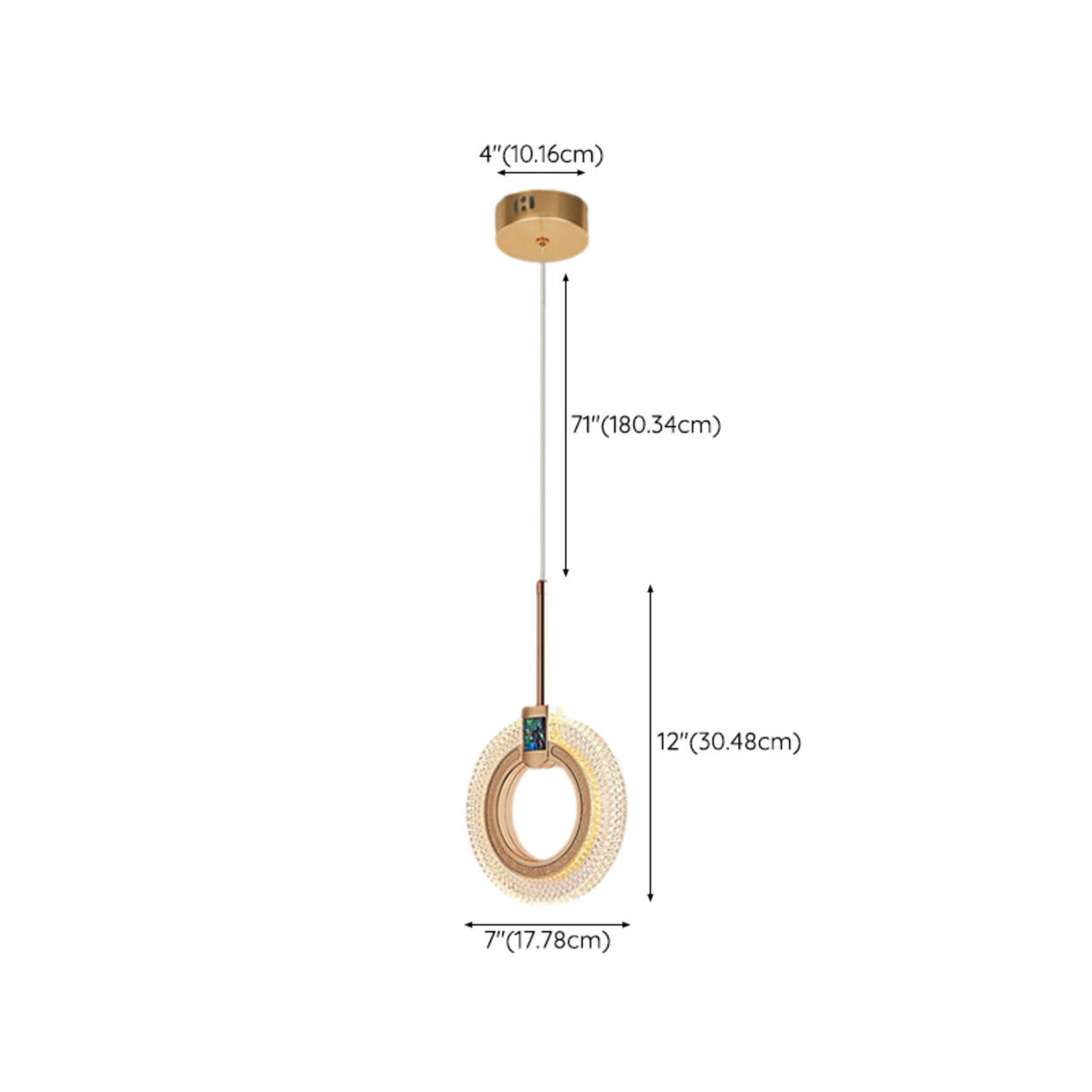 Luxury Gold Ring Acrylic Bedroom Pendant Light Set Image - 22