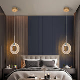 Luxury Gold Ring Acrylic Bedroom Pendant Light Set Image - 5