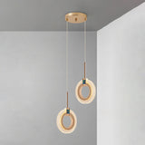 Luxury Gold Ring Acrylic Bedroom Pendant Light Set Image - 7