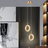 Luxury Gold Ring Acrylic Bedroom Pendant Light Set Image - 8