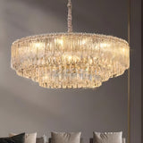 Luxury Gold Tiered Clear Crystal Round Chandelier Image - 1