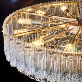 Luxury Gold Tiered Clear Crystal Round Chandelier Image - 12