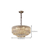 Luxury Gold Tiered Clear Crystal Round Chandelier #size