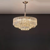 Luxury Gold Tiered Clear Crystal Round Chandelier Image - 5