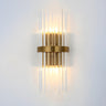 Luxury Gold Vertical Tube Crystal Wall Sconce Light Image - 5