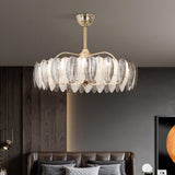 Luxury Golden Clear Plastic 3 Blades Ceiling Fan Light Image - 19