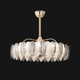 Luxury Golden Clear Plastic 3 Blades Ceiling Fan Light Image - 8