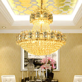 Luxury Grand Gold Crystal Tiered Beaded Chandelier Image - 1