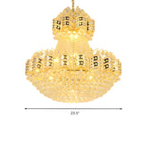 Luxury Grand Gold Crystal Tiered Beaded Chandelier #size