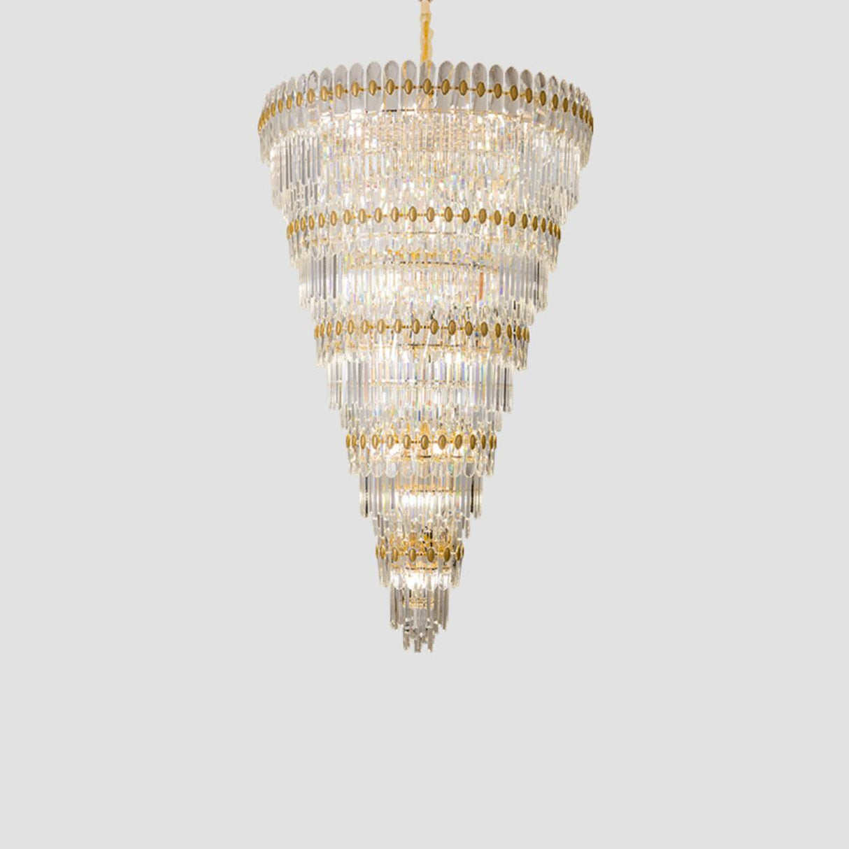 Luxury Grand Gold Spiral Crystal Spiral Tiered Chandelier Image - 10