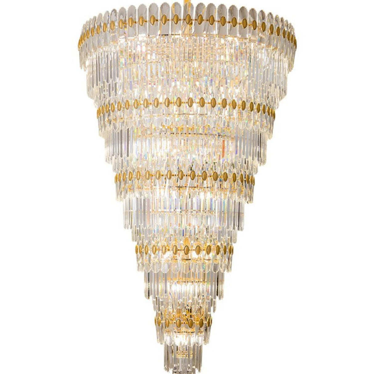 Luxury Grand Gold Spiral Crystal Spiral Tiered Chandelier Image - 5