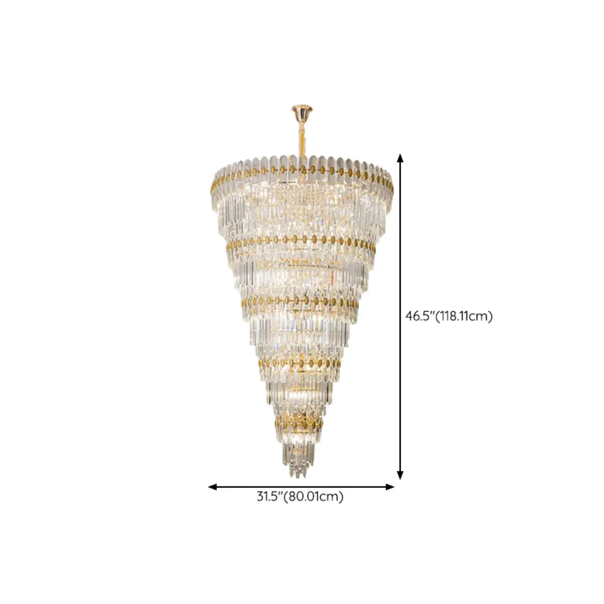 Luxury Grand Gold Spiral Crystal Spiral Tiered Chandelier 