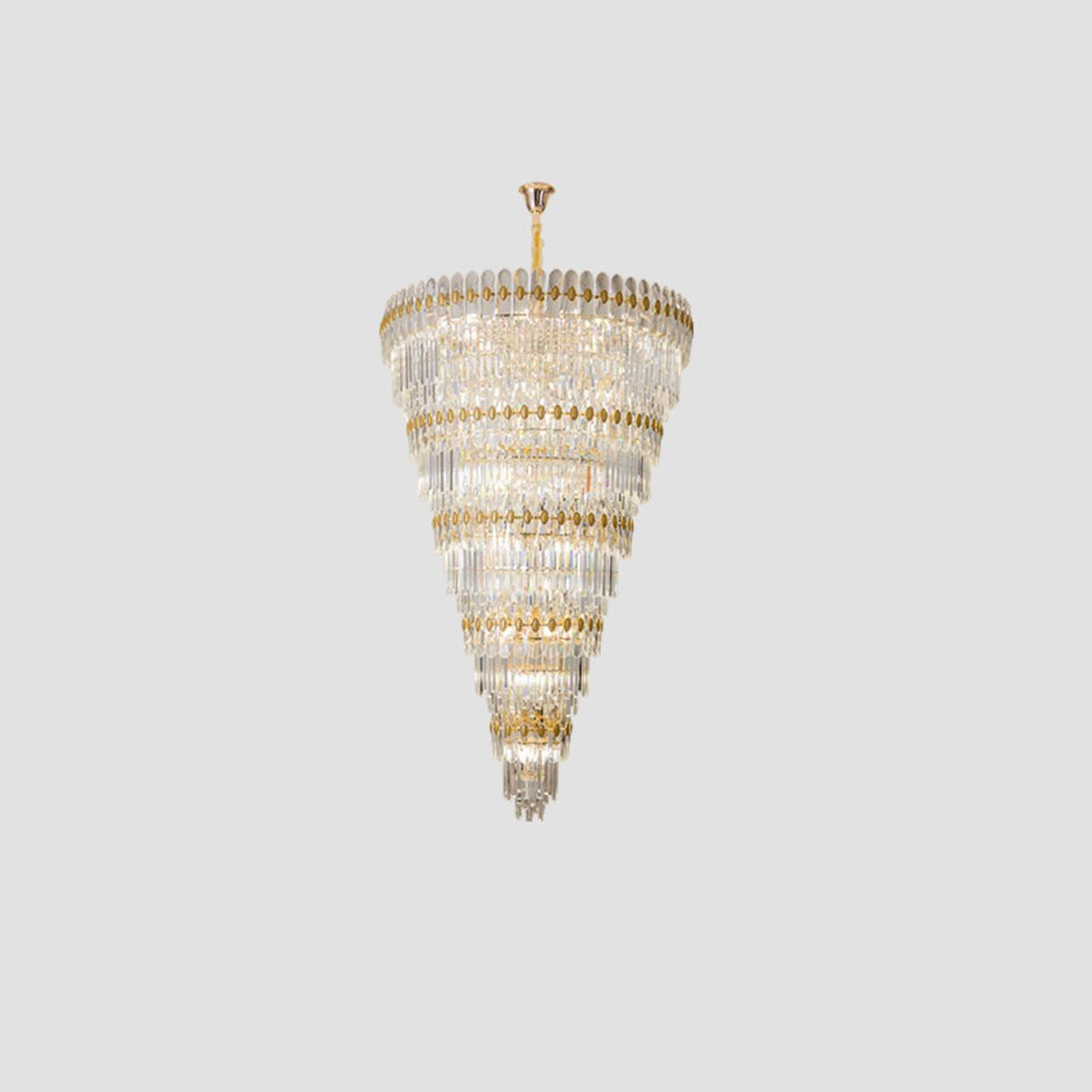 Luxury Grand Gold Spiral Crystal Spiral Tiered Chandelier Image - 6